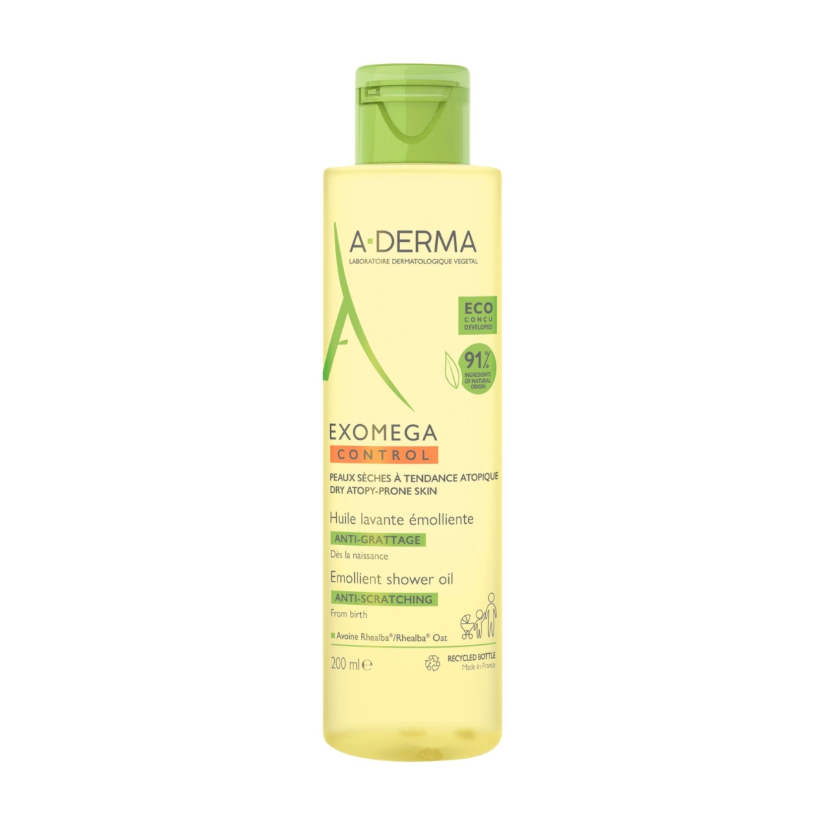 ADERMA EXOMEGA CONTROL HUILE LAVANTE EMOLLIENTE ANTI GRATTAGE 200 ML – Image 1