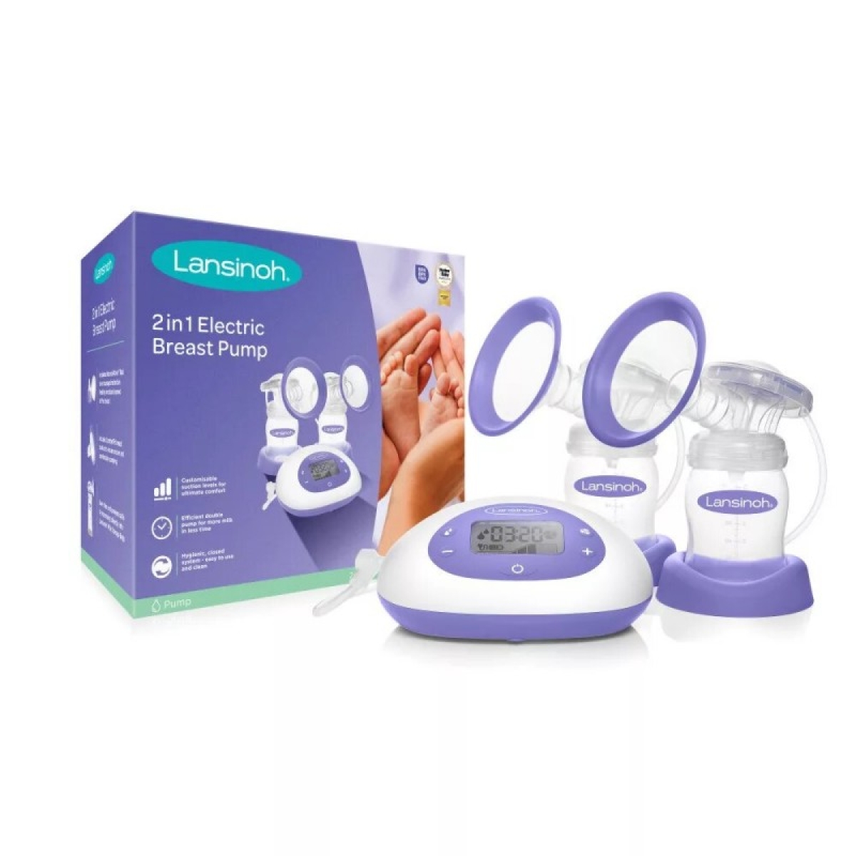 LANSINOH TIRE LAIT ELECTRIQUE DOUBLE 2 EN 1 – Image 1
