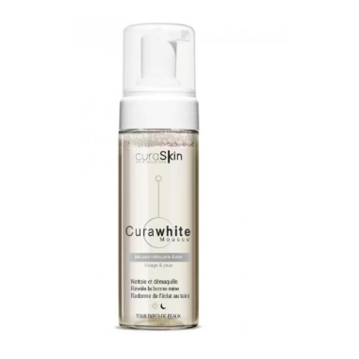 CURASKIN CURAWHITE MOUSSE NETTOYANTE ECLAT 150ML – Image 1