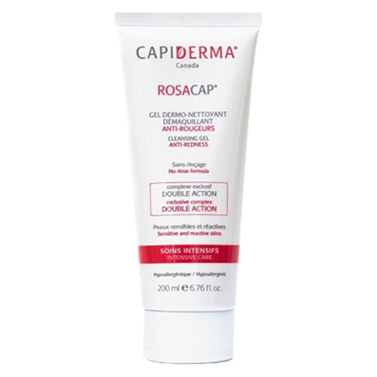 CAPIDERMA ROSACAP GEL ANTI ROUGEURS DERMO NETTOYANT 200 ML – Image 1