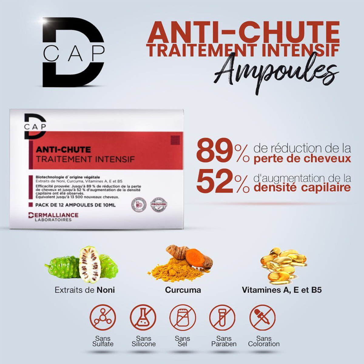 D CAP ANTI CHUTE TRAITEMENT INTENSIF PACK DE 12 AMPOULES – Image 2