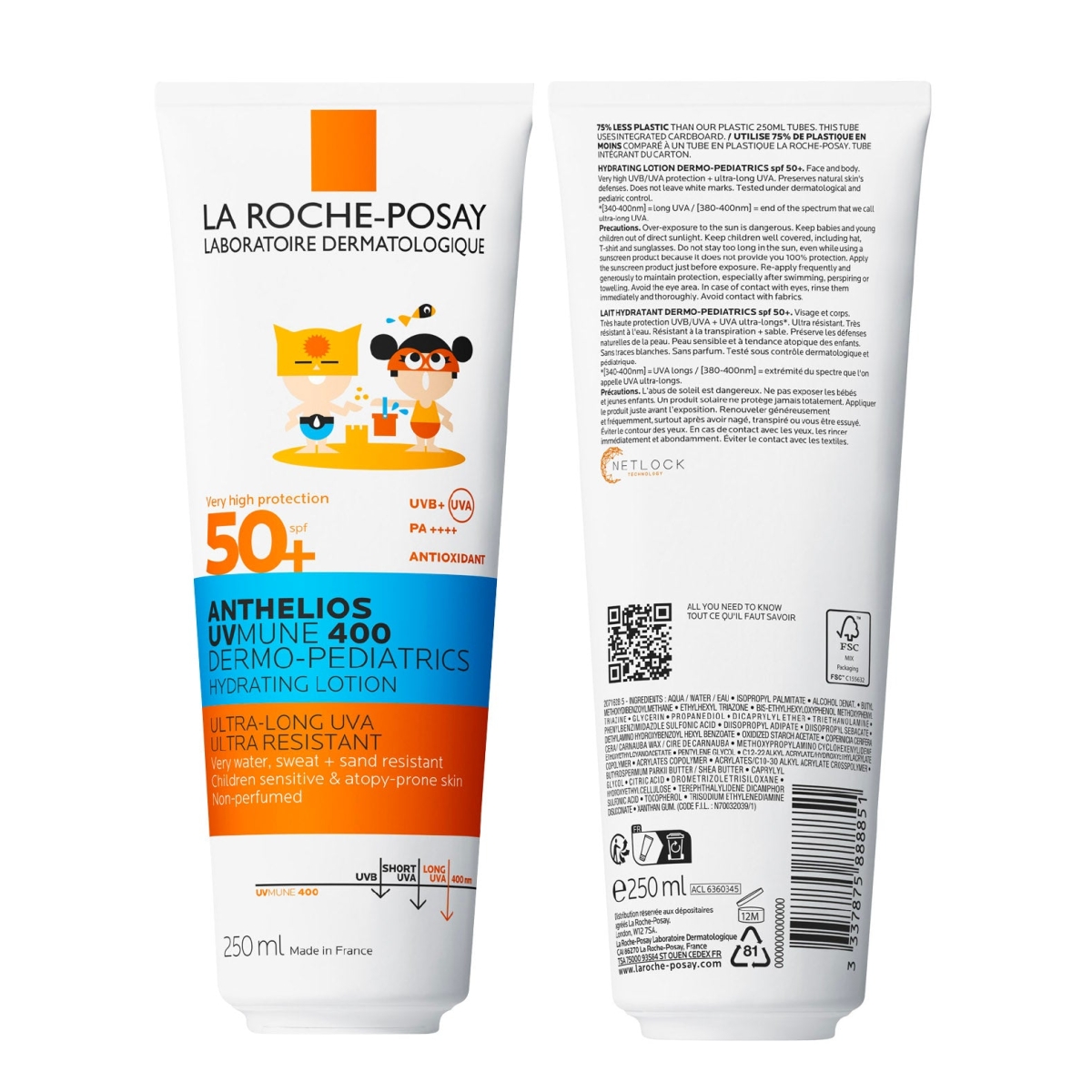 LA ROCHE POSAY ANTHELIOS UVM DERMO-PEDIATRICS LAIT HYDRATANT SPF50+ 250ML – Image 2
