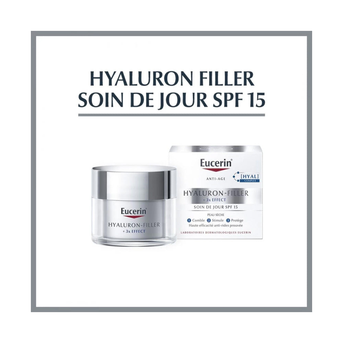 EUCERIN HYALURON FILLER 3* EFFECT SOIN DE JOUR SPF 15 PEAU SECHE – Image 1