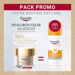 Eucerin HYALURON-FILLER ELASTICITY Soin de Nuit 50 ml pack promo + Eucerin Sun PROTECTION Photoaging Control Fluid SPF50+ 50ml offert