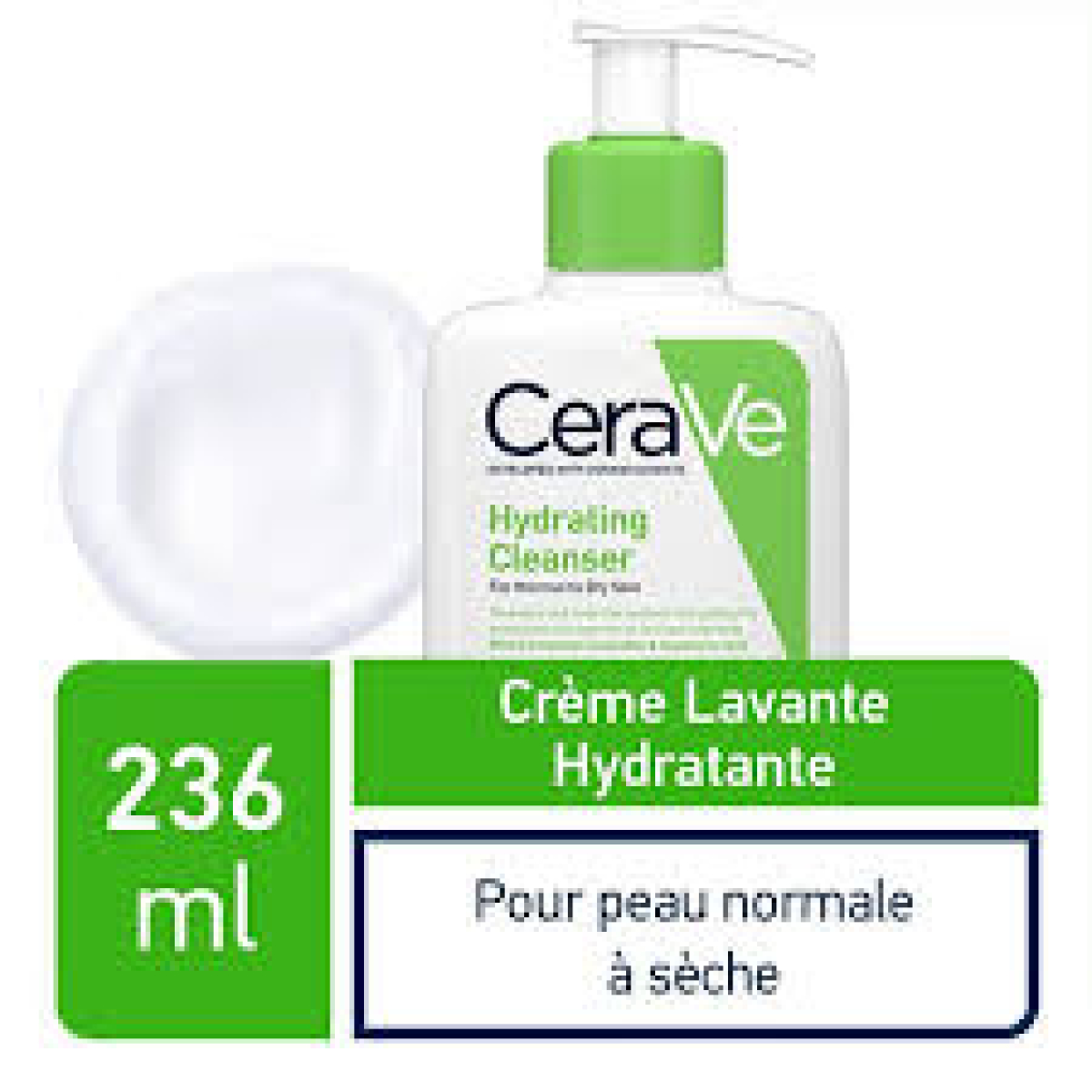 CERAVE CREME LAVANTE HYDRATANTE PEAU NORMALE À SÈCHE | 236ML – Image 2