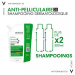 VICHY DERCOS SHAMPOING DERMATOLOGIQUE ANTI PELLICULAIRE DS CHEVEUX SECS RECHARGE 500 ML