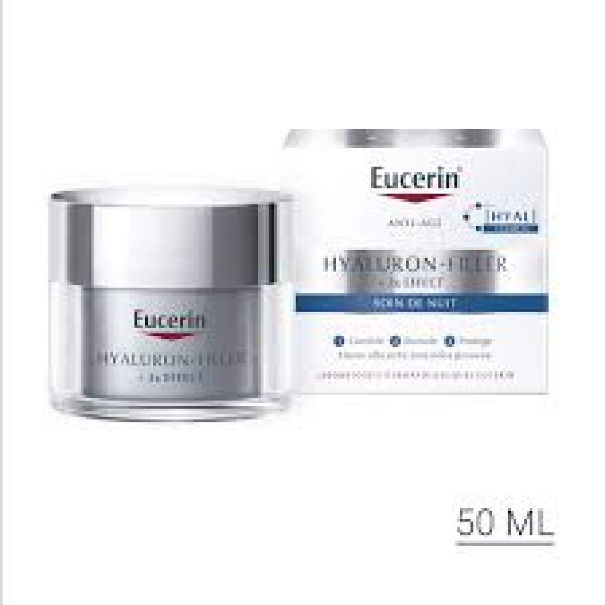 EUCERIN OFFRE HYALURON FILLER 3x EFFECT Soin De Nuit + Contour Des Yeux Anti-Rides SPF15 15ml OFFERT – Image 2
