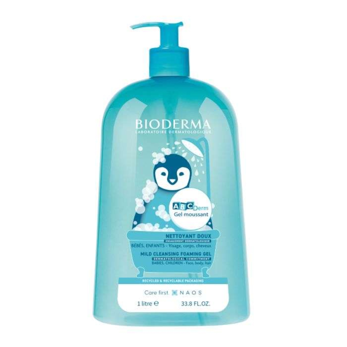 BIODERMA ABCDERM GEL NETTOYANT MOUSSANT DOUX 1L – Image 1