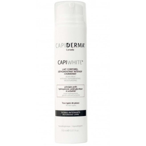 CAPIDERMA CAPIWHITE LAIT CORPOREL DÉPIGMENTANT INTENSIF HYDRATANT 150 ML SOINS INTENSIFS