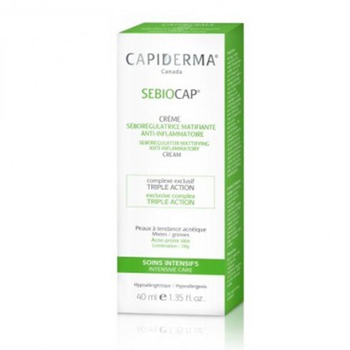CAPIDERMA SEBIOCAP CREME VISAGE POUR PEAUX A TENDANCE ACNEIQUE 40 ML – Image 1