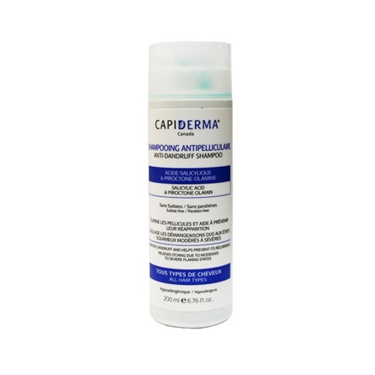 CAPIDERMA SHAMPOOING ANTI PELLICULAIRE 200 ML – Image 1