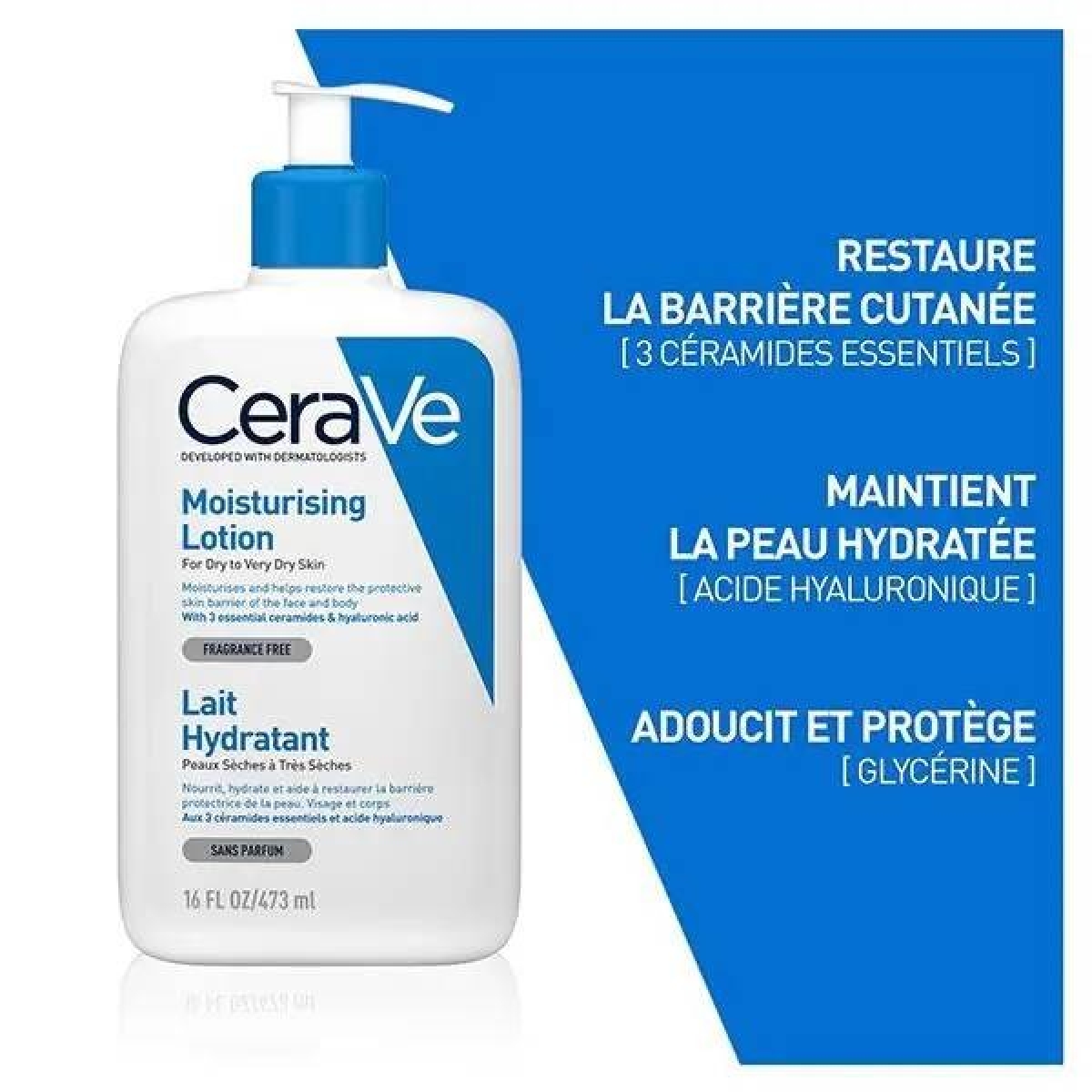 CERAVE LAIT HYDRATANT LÉGER PEAU SÈCHE À TRÈS SÈCHE | 473ML – Image 2