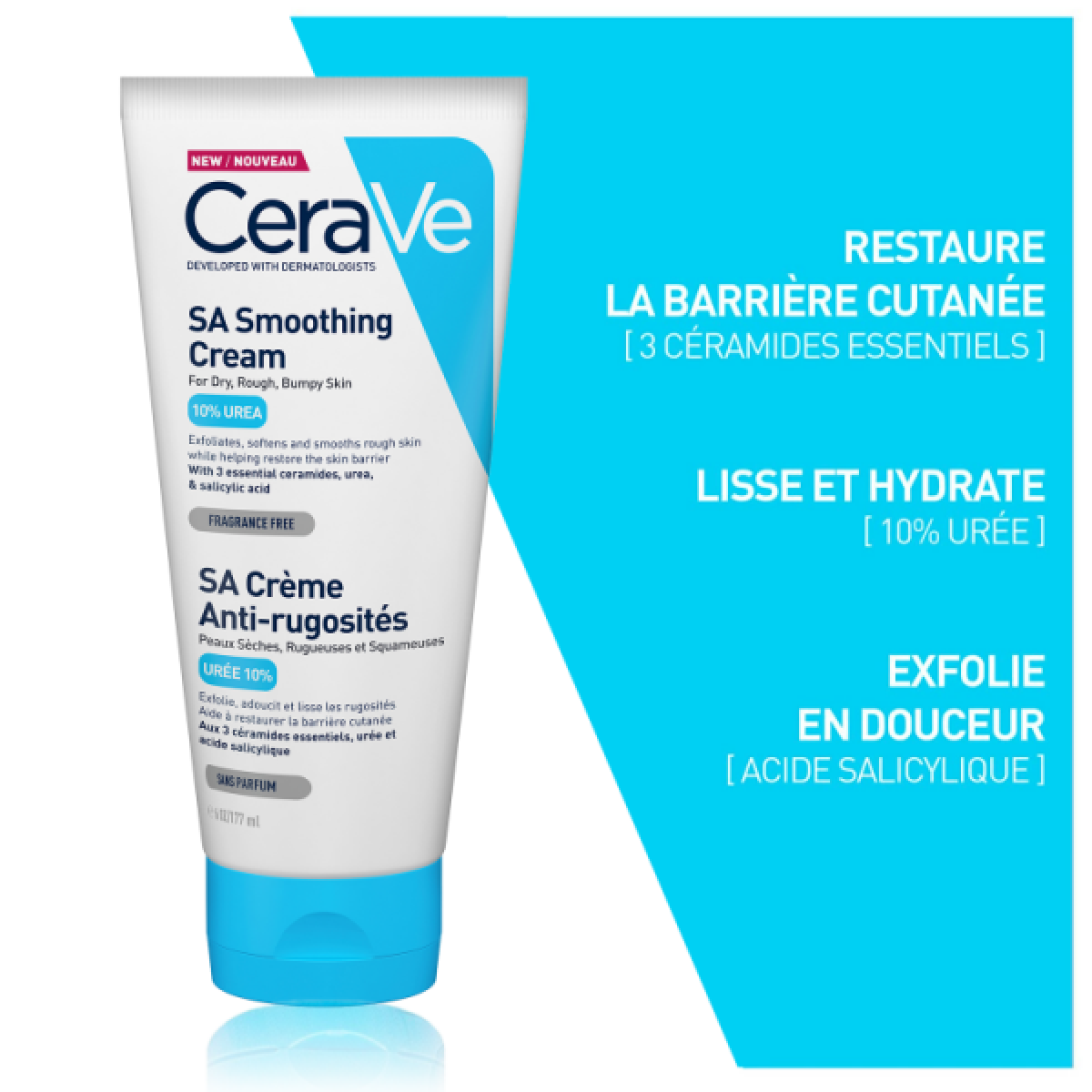CERAVE SA CREME ANTI-RUGOSITÉS PEAU SÈCHE ET SQUAMEUSE | 177ML – Image 3