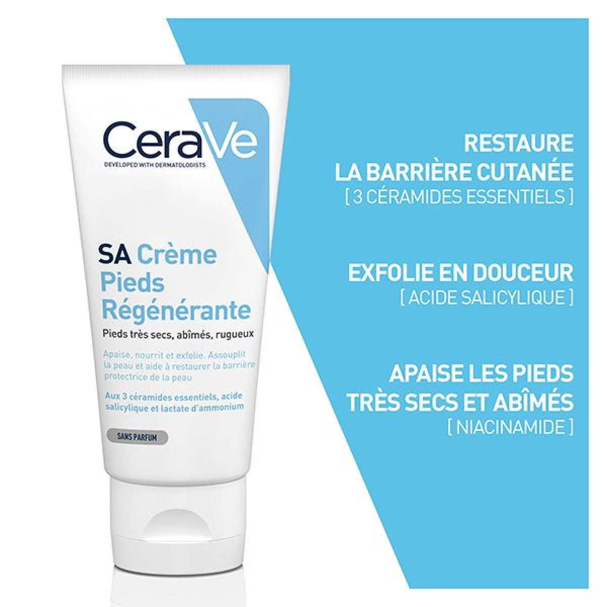 CERAVE SA CREME RÉGÉNÉRANTE PIEDS TRÈS SECS ET ABÎMÉS | 88ML – Image 2