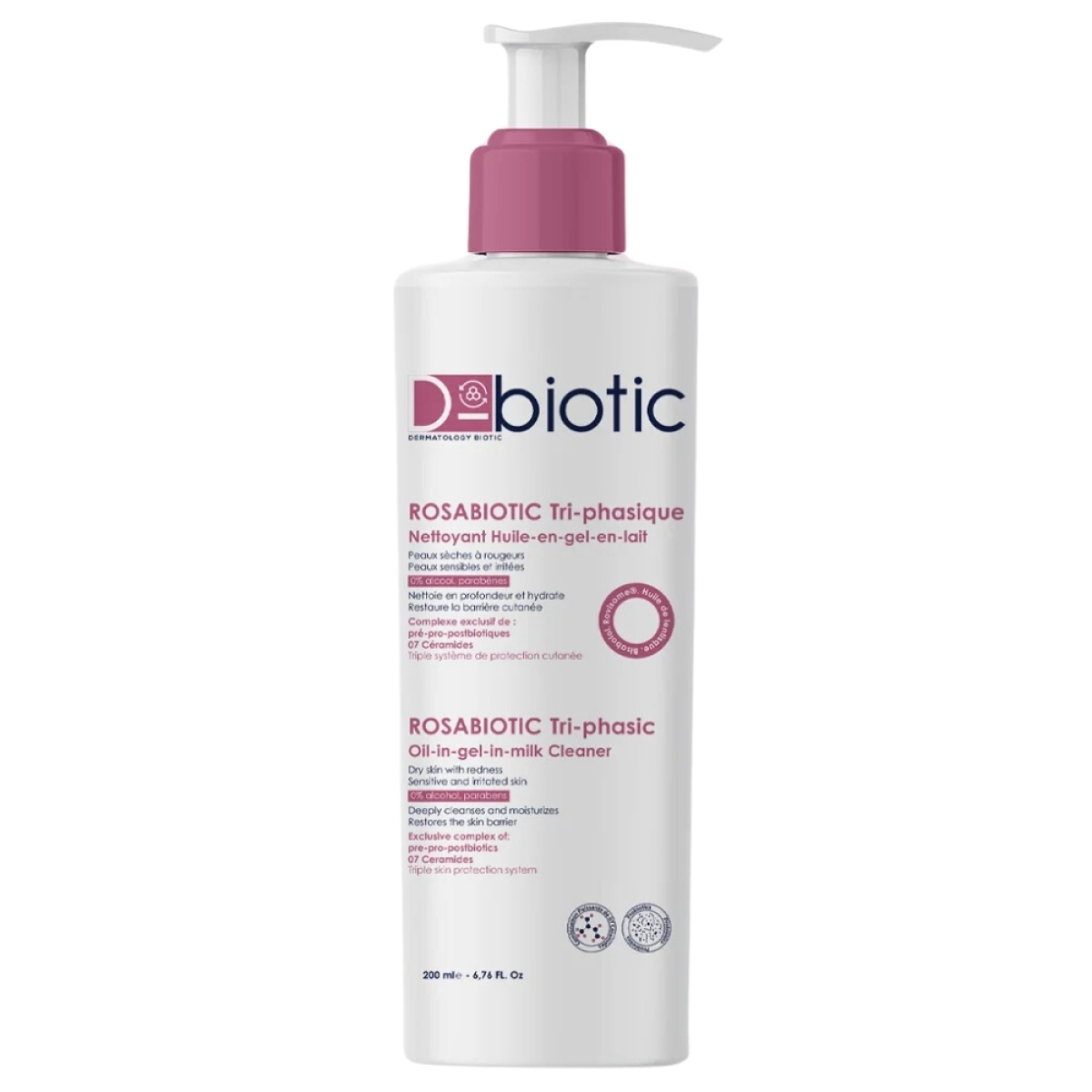 D BIOTIC ROSABIOTIC TRI PHASIQUE NETTOYANT 200 ML – Image 1