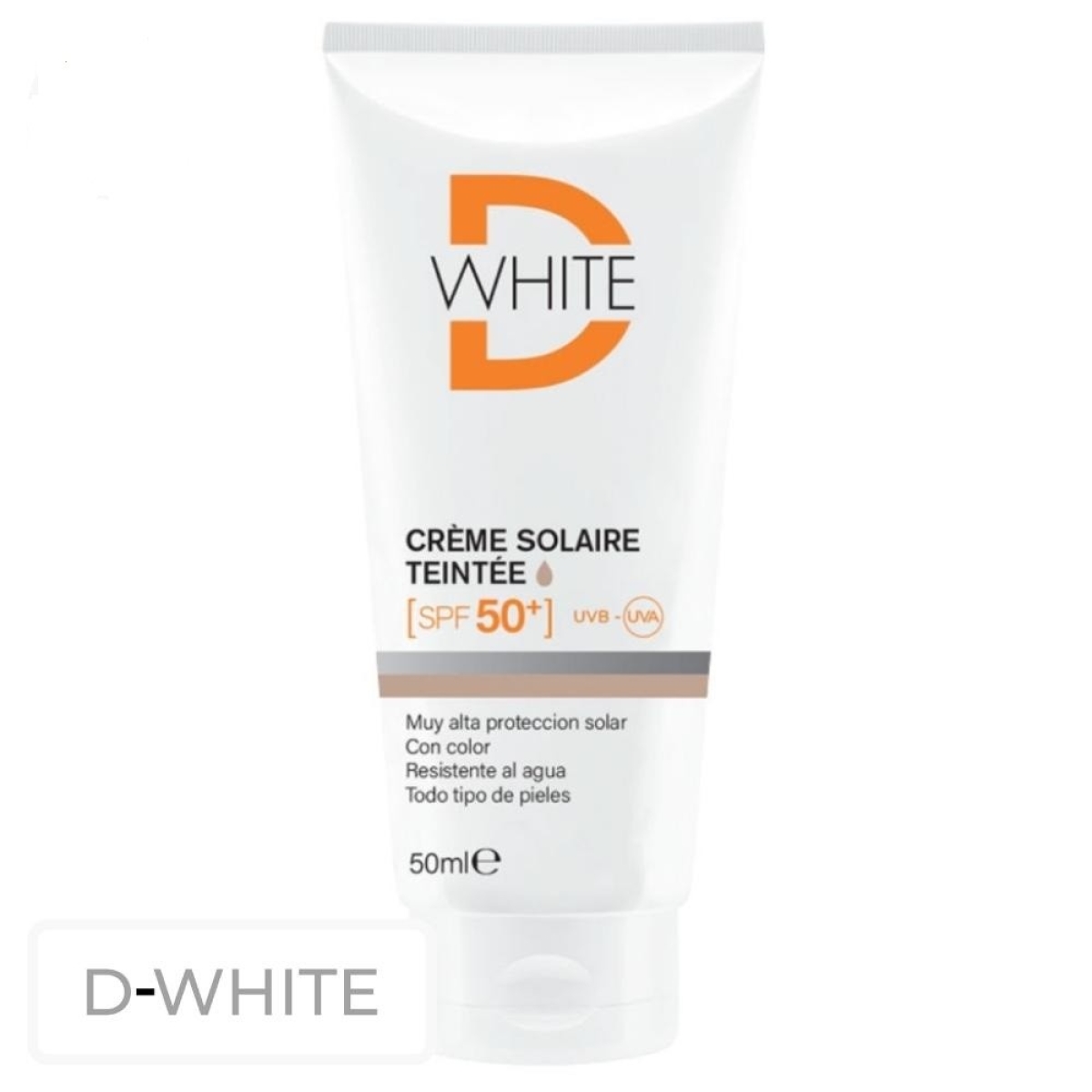 D-WHITE CRÈME SOLAIRE TEINTÉE SPF50+ CLEAR 50ML – Image 1