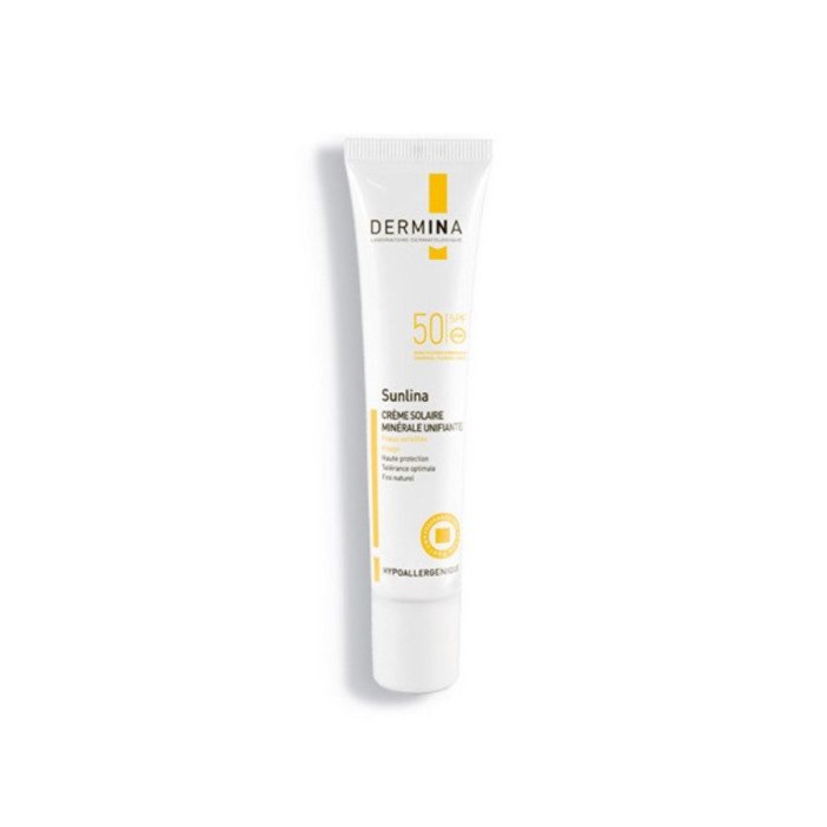 DERMINA SUNLINA CREME SOLAIRE MINERAL UNIFIANTE SPF 50 TEINTE NUDE 40 ML – Image 1