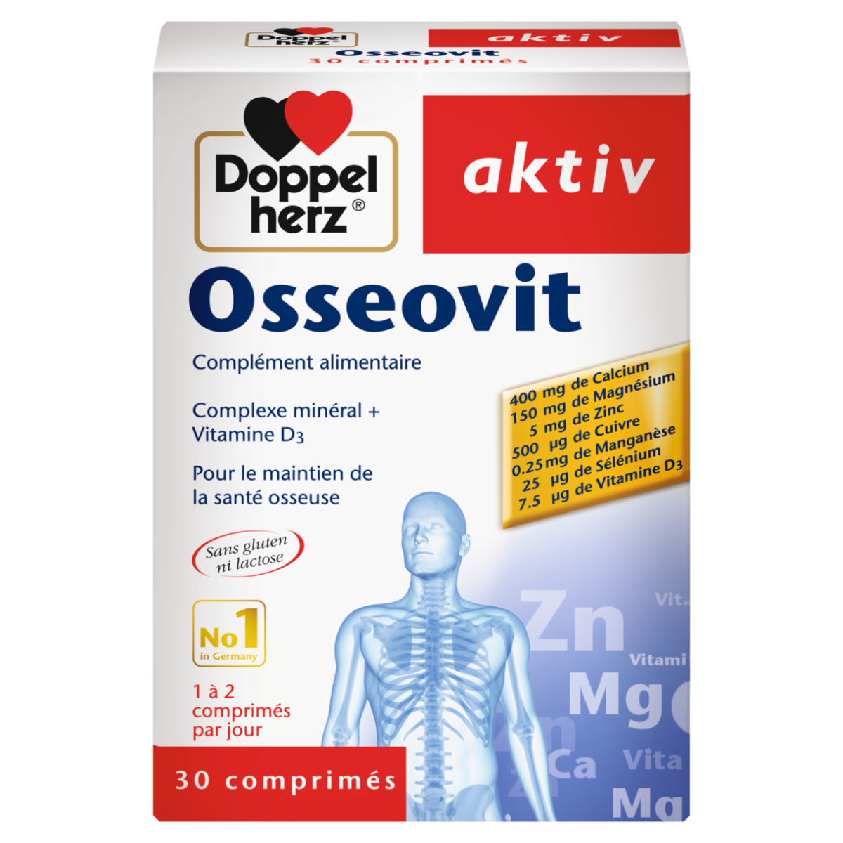 DOPPEL HERZ AKTIV OSSEOVIT 30 COMPRIMES – Image 1