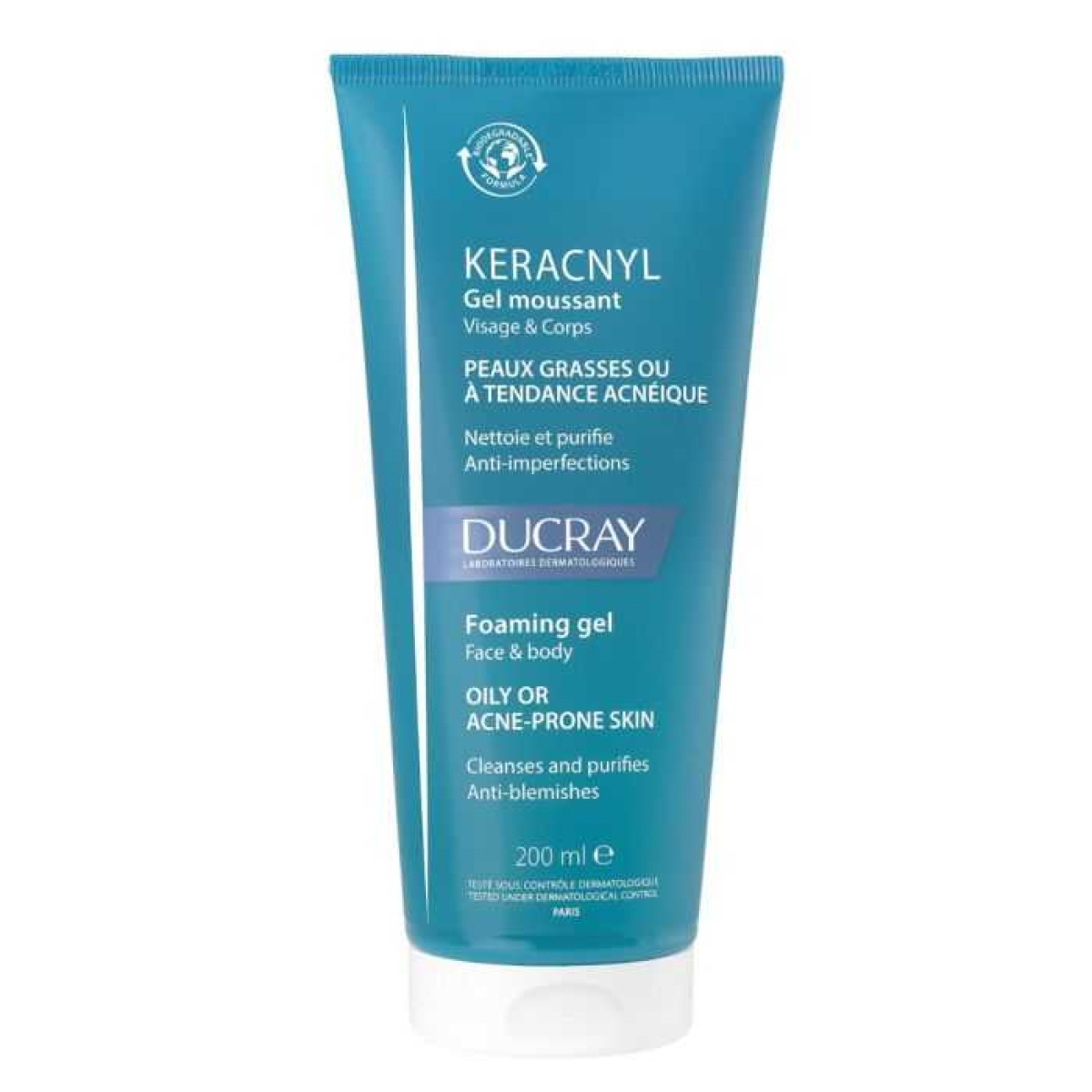 DUCRAY KERACNYL GEL MOUSSANT 200 ML – Image 1