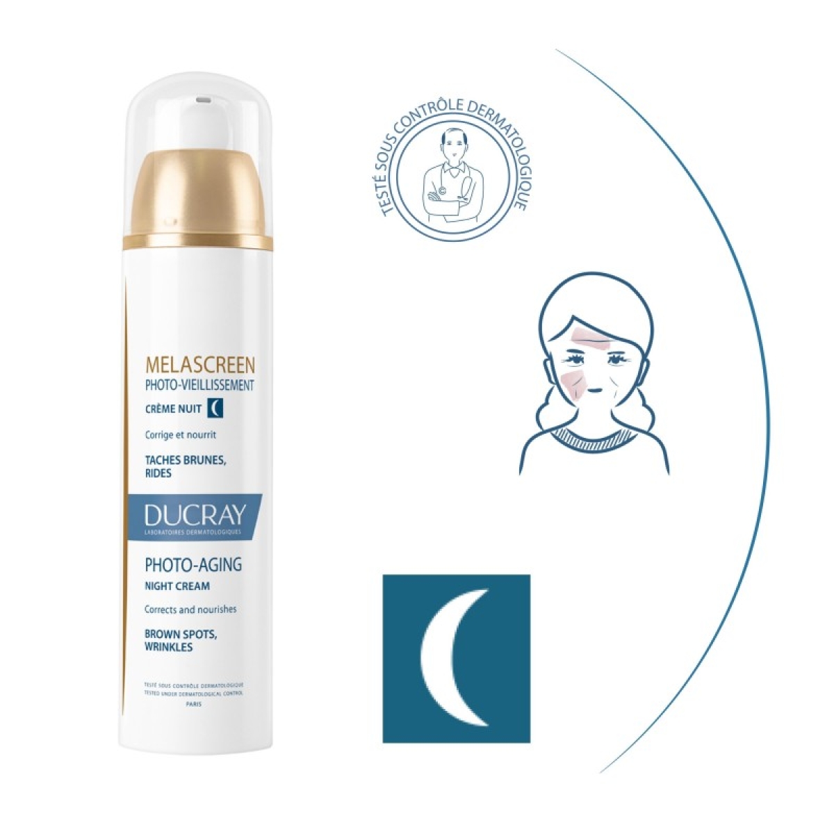 DUCRAY MELASCREEN PHOTO VEILLESSEMENT CREME NUIT 50 ML – Image 2