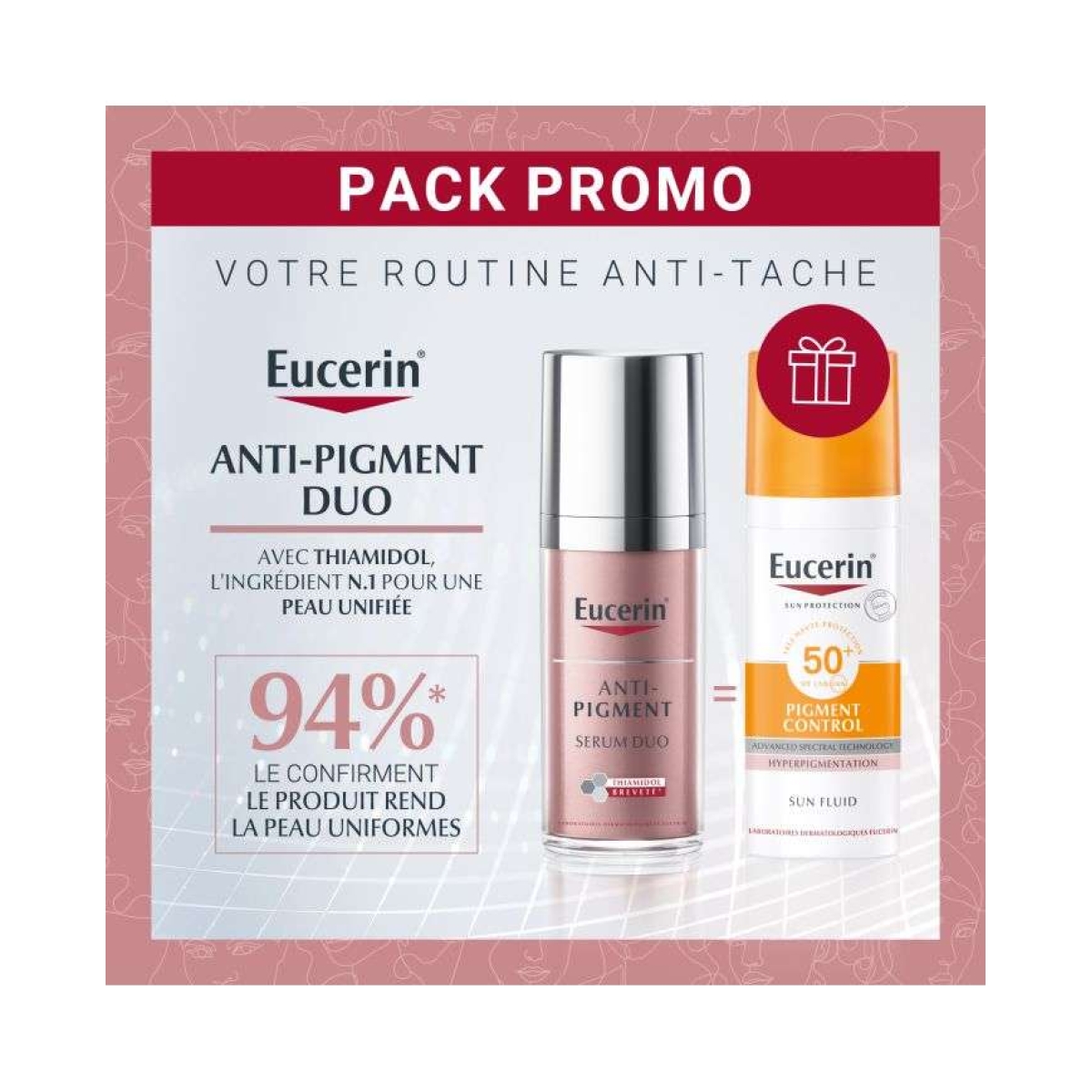 EUCERIN OFFRE ANTI PIGMENT SERUM DUO 30 ML + PIGMENT CONTROL SPF 50 OFFERT – Image 1