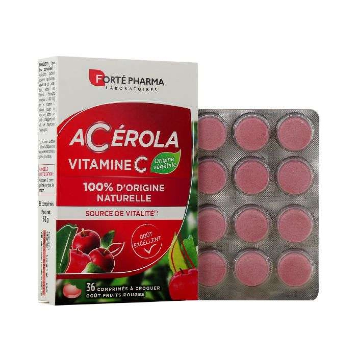FORTE PHARMA ACEROLA VITAMINE C 36 COMPRIMES A CROQUER – Image 1