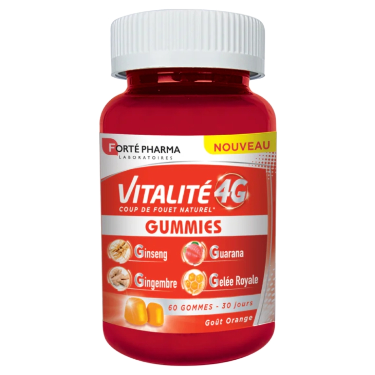 FORTE PHARMA VITALITE 4G GUMMIES GOUT ORANGE 60 GOMMES – Image 1