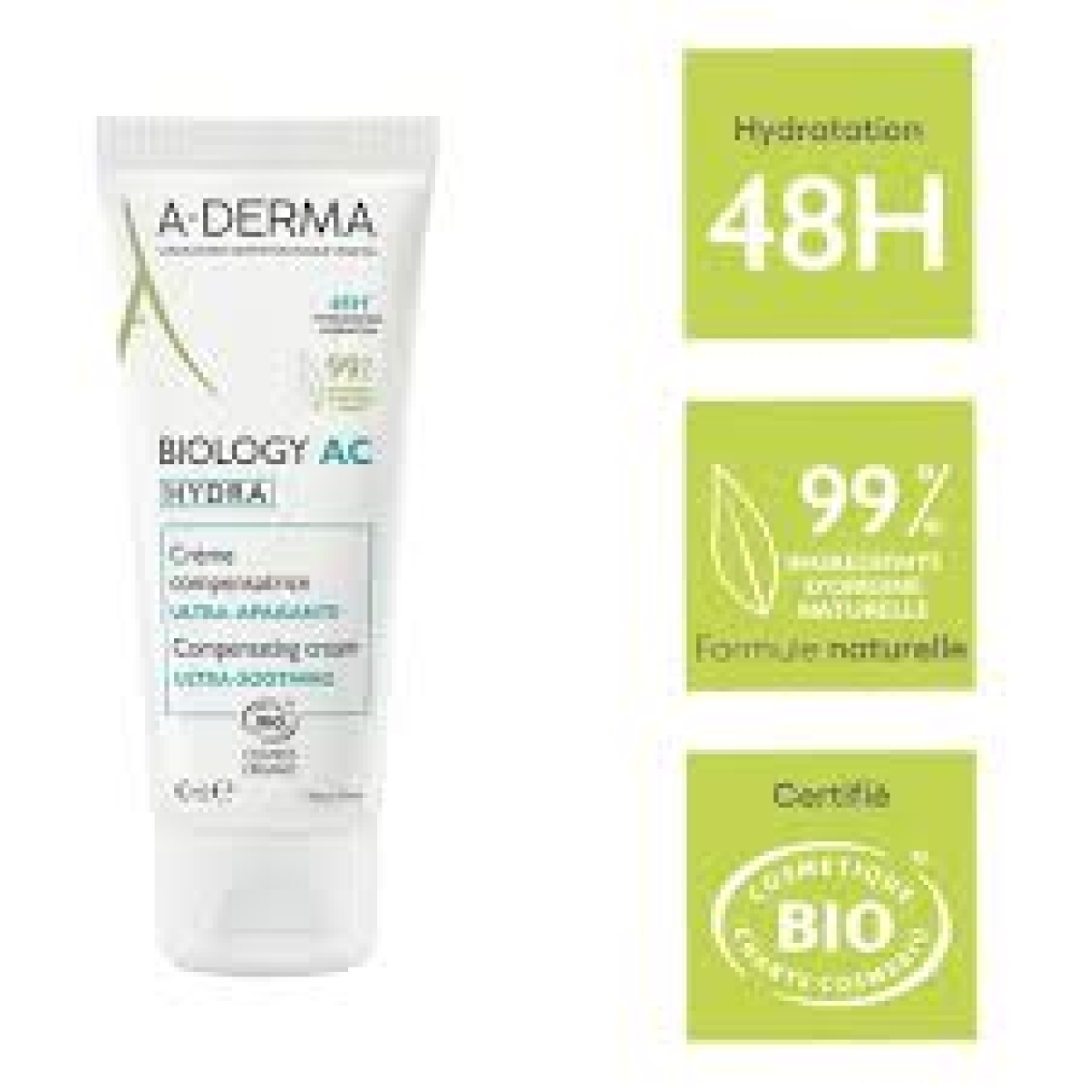 ADERMA BIOLOGY AC HYDRA CREME COMPENSATRICE ULTRA APAISANTE 40ML – Image 2