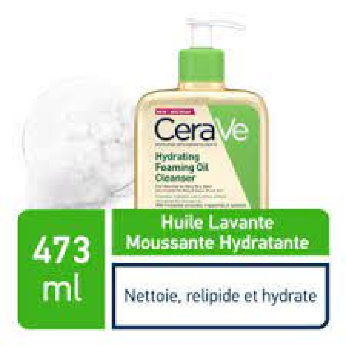 CERAVE HUILE LAVANTE MOUSSANTE HYDRATANTE 473ML – Image 2