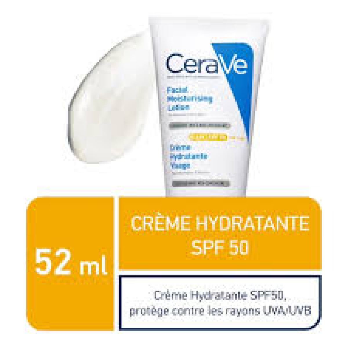 CERAVE CREME HYDRATANTE VISAGE SPF50 52ML – Image 2