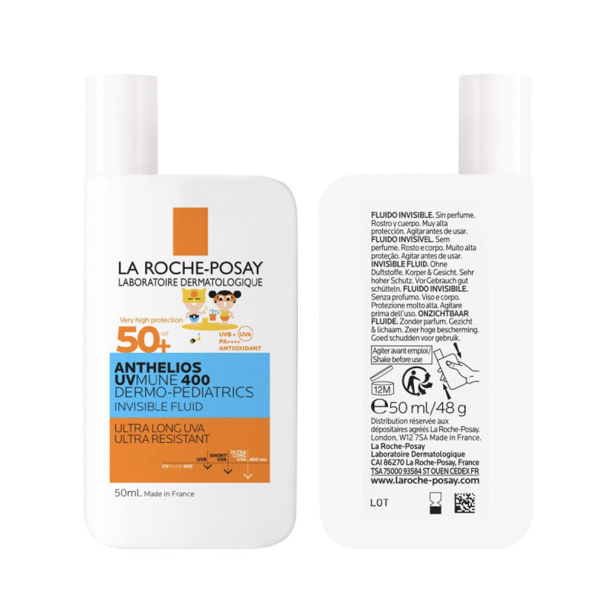 LA ROCHE POSAY ANTHELIOS UVMUNE 400 DERMO-PEDIATRICS FLUIDE SPF50+ 50ML – Image 2