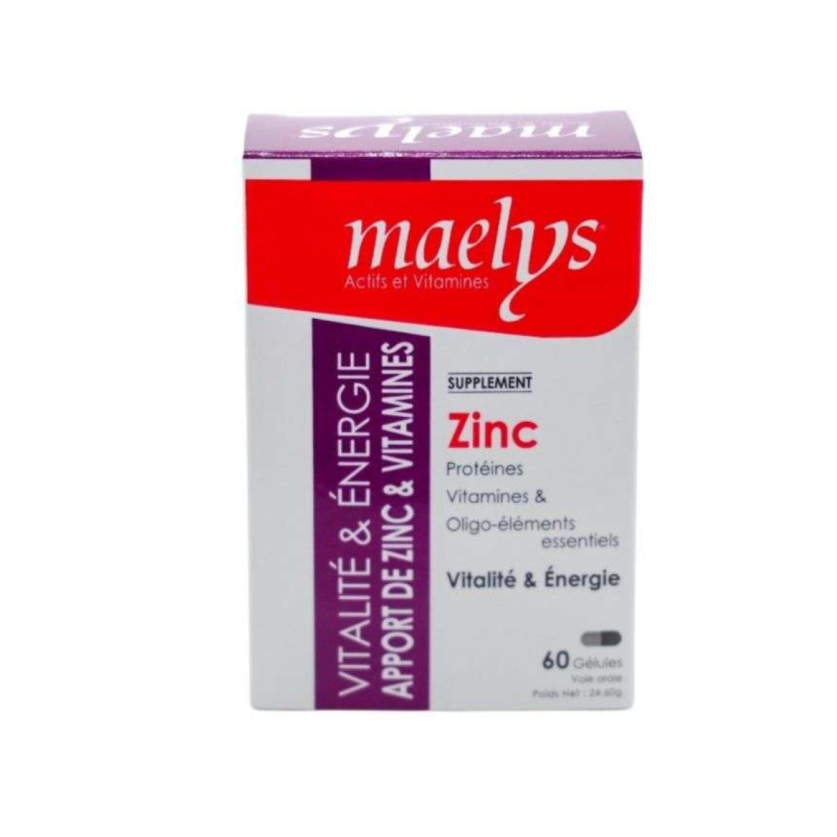 MAELYS ZINC ET VITAMINES VITALITE ET ENERGIE 60 GELULES – Image 1