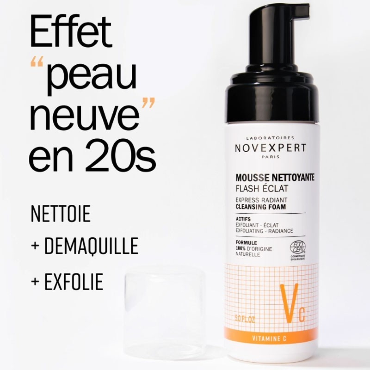 NOVEXPERT FLASH ÉCLAT MOUSSE NETTOYANTE 150 ML – Image 2