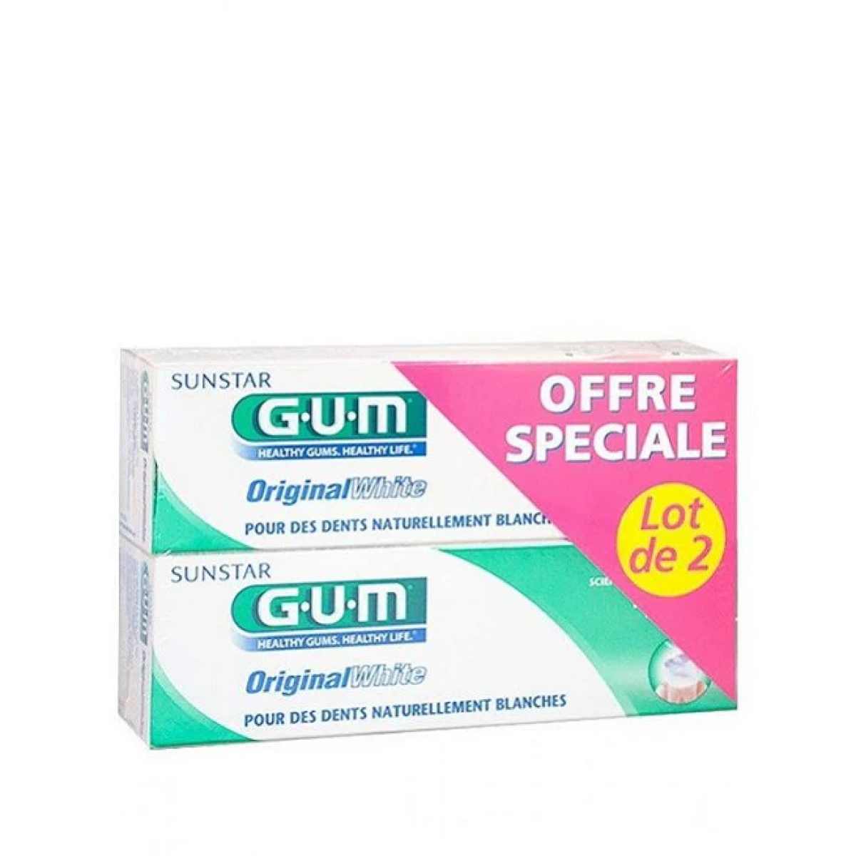 GUM ORIGINAL WHITE DENTIFRICE LOT DE 2 75 ML – Image 1