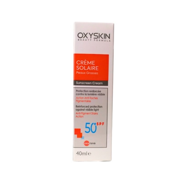 OXYSKIN CREME SOLAIRE PEAUX GRASSES SPF 50+ 40 ML