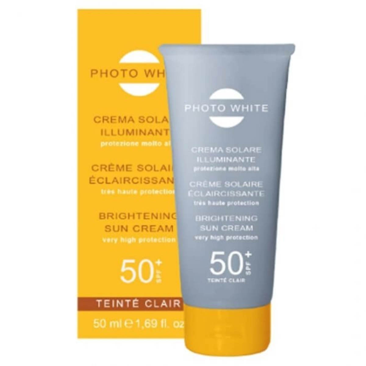 PHOTO WHITE CRÈME SOLAIRE TEINTÉE CLAIRE ECLAIRICISSANTE SPF 50+ 50 ML – Image 1