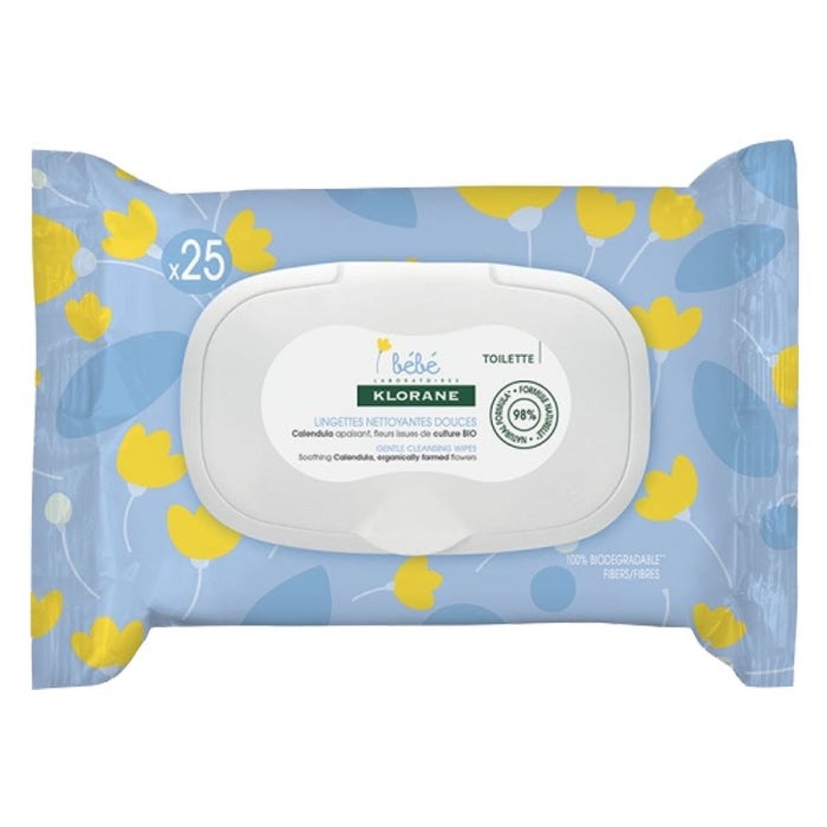 KLORANE BEBE LINGETTES NETTOYANTES DOUCES 25 – Image 1