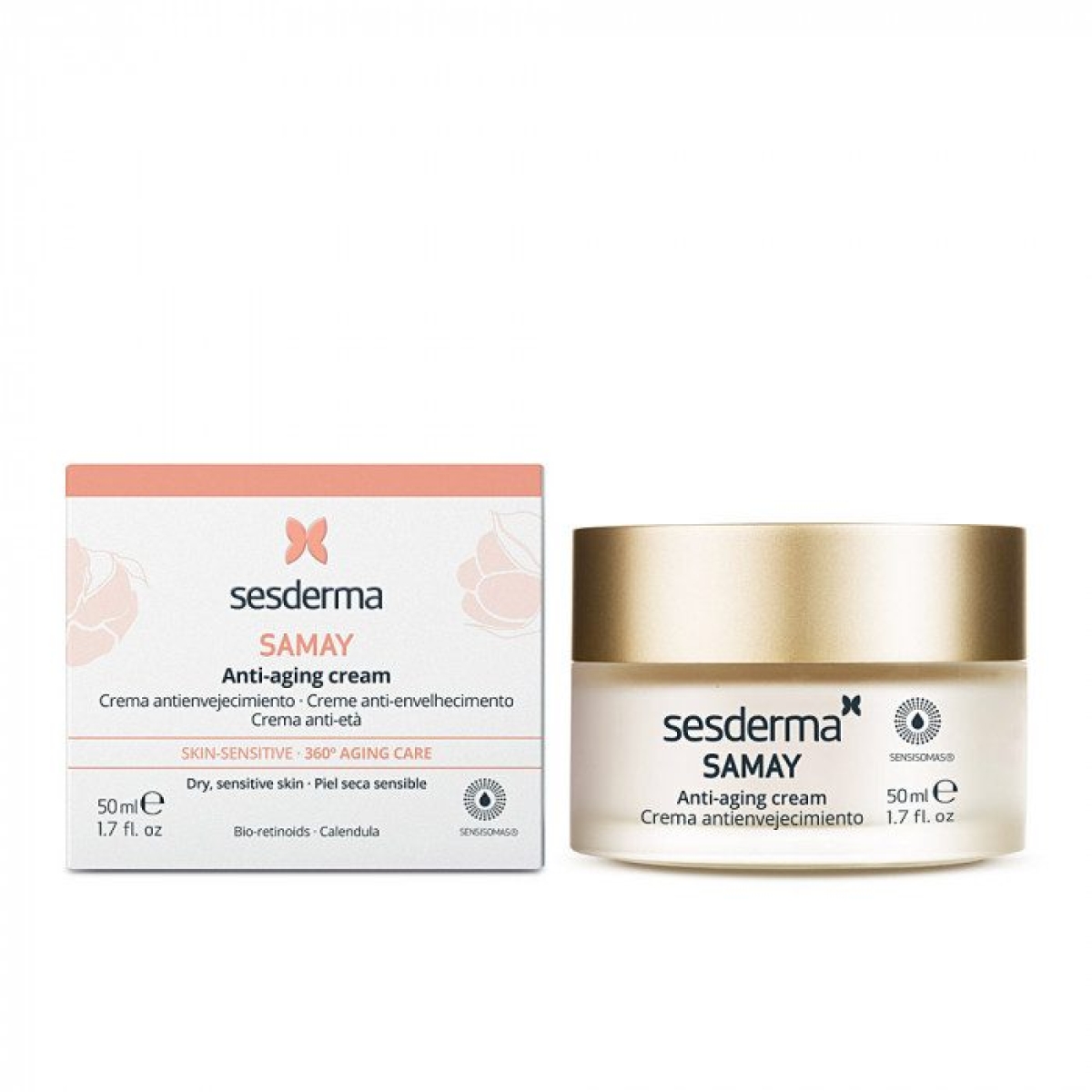 SESDERMA SAMAY CREME ANTI-AGE PEAUX SENSIBLES 50 ML – Image 1