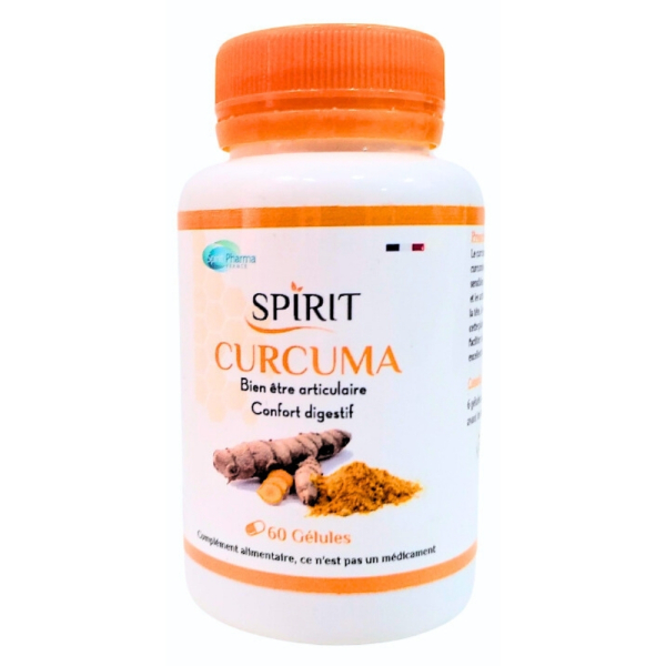 Spirit Pharma Curcuma Bien-Être Articulaire et Confort Digestif – 60 Gélules