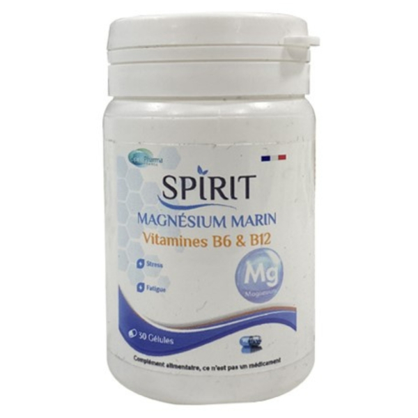 Spirit Pharma Magnésium Marin et Vitamine B6 et B12 – 30 Gélules