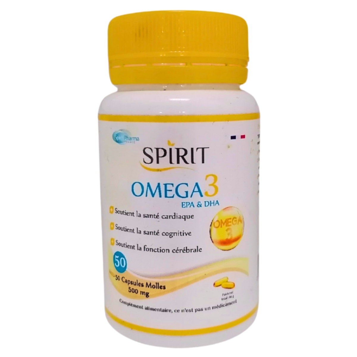 Spirit Pharma Oméga 3 EPA et DHA 500mg – 50 Capsules – Image 1
