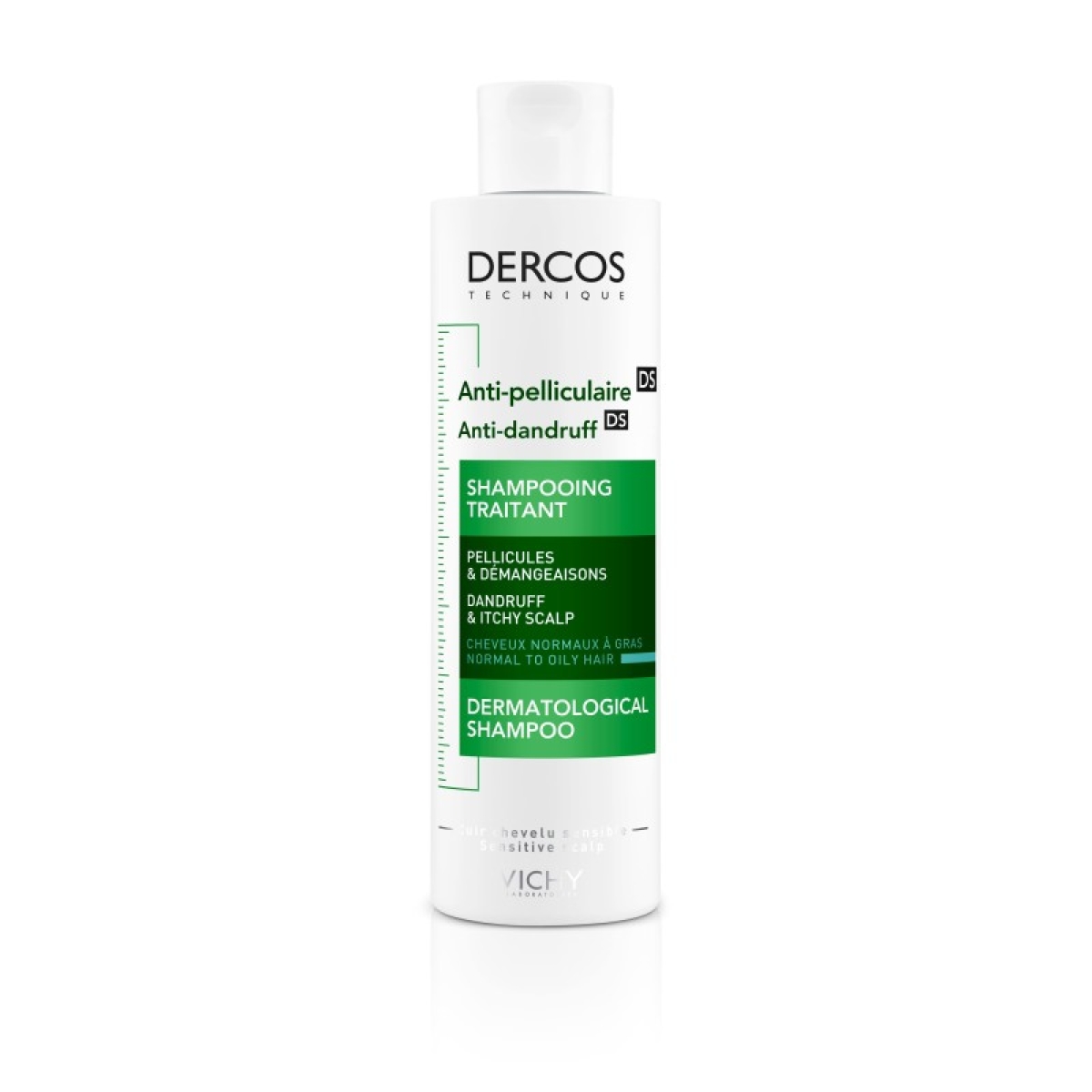 VICHY DERCOS SHAMPOING ANTI PELLICULAIRE CHEVEUX NORMAUX A GRAS 200 ML – Image 1