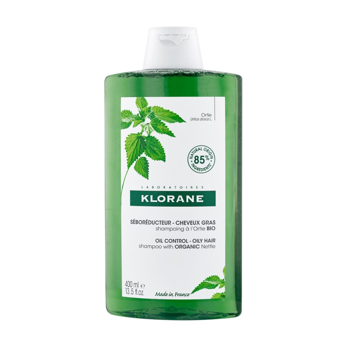 Klorane – Shampoing Séboréducteur à l’Ortie BIO – Cheveux gras 400 ml – Image 1