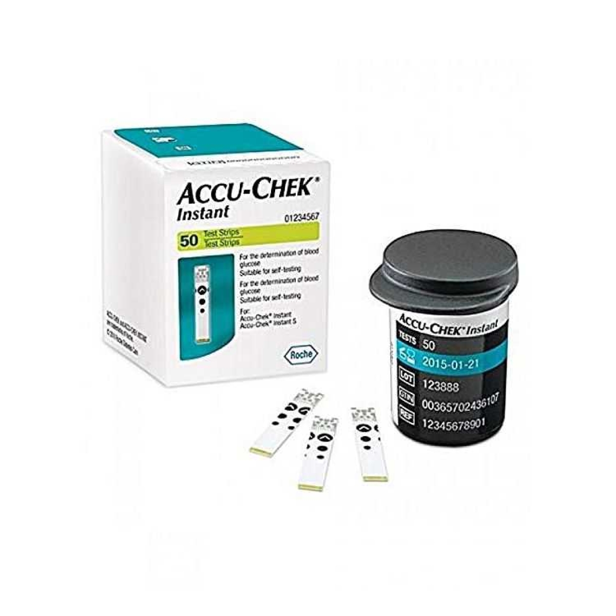 ACCU CHEK INSTANT TEST RAPIDE GLYCEMIE BOITE DE 50 BANDELETTES – Image 1
