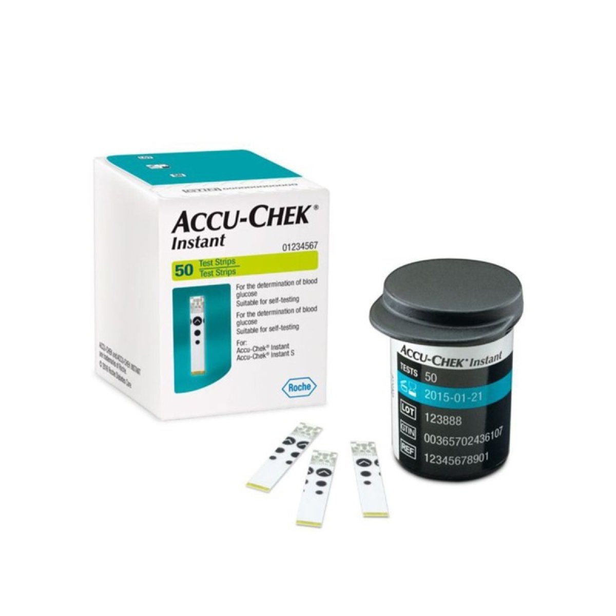 ACCU CHEK INSTANT TEST RAPIDE GLYCEMIE BOITE DE 25 BANDELETTES – Image 1