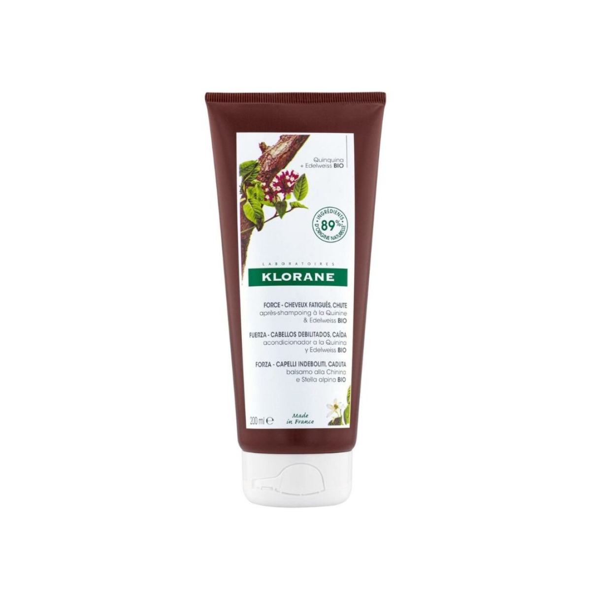 Klorane – Après-shampoing à la Quinine & Edelweiss BIO – Chute de cheveux, cheveux fatigués – Image 1