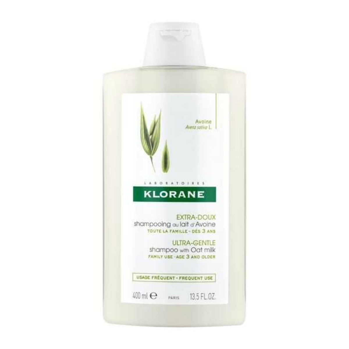 Klorane Shampoing Extra-Doux au Lait d’Avoine – 400 ml – Image 1