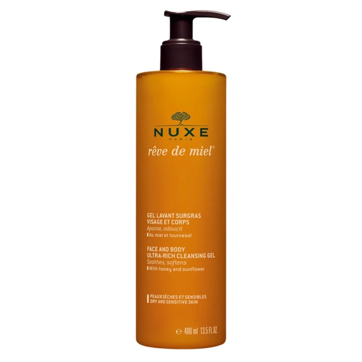 NUXE REVE DE MIEL GEL LAVANT SURGRAS VISAGE ET CORPS 400 ML – Image 1