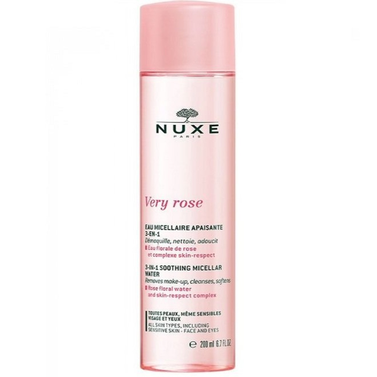 UXE VERY ROSE EAU MICELLAIRE APAISANTE 3 EN 1 TOUS TYPES DE PEAUX 200 ML – Image 1