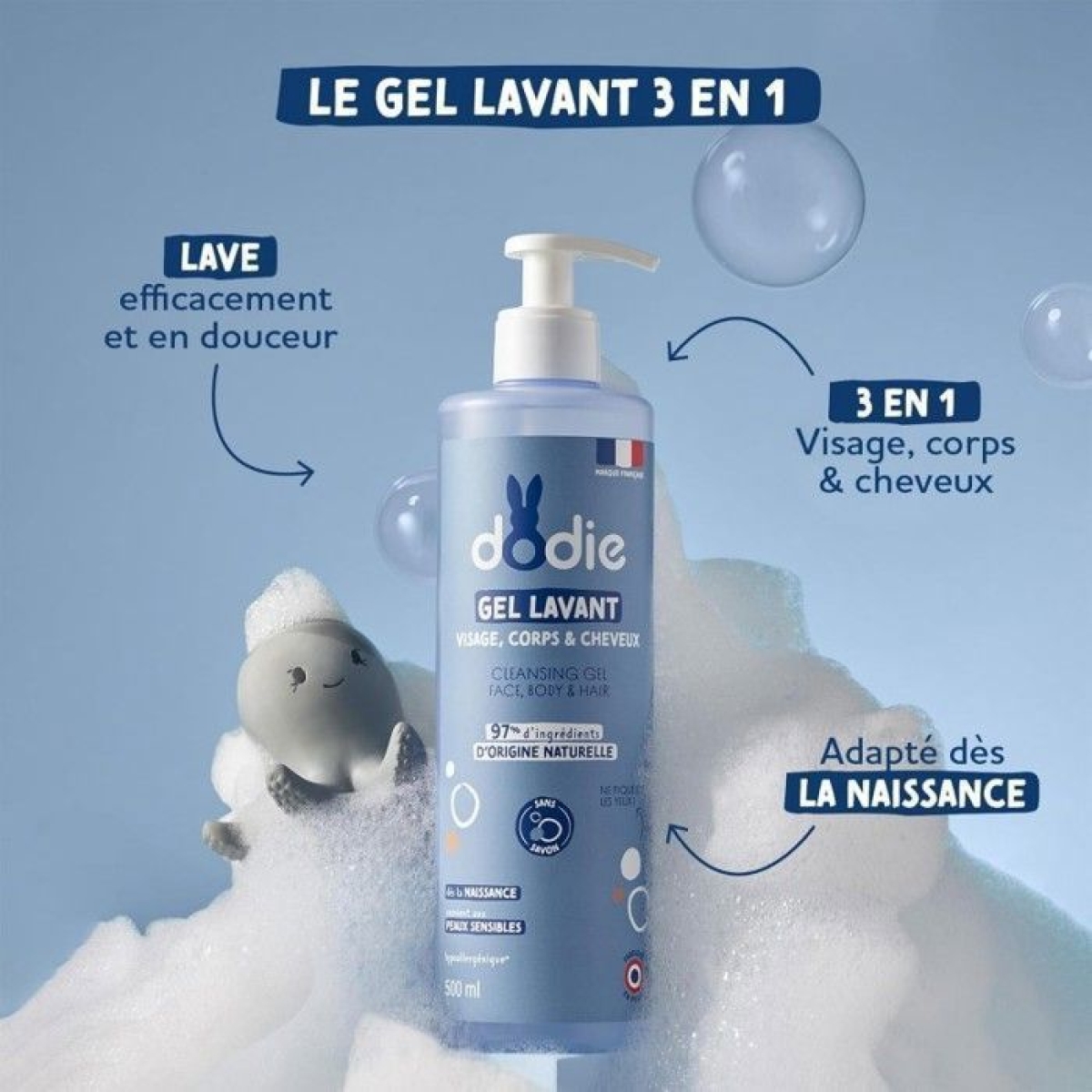 DODIE GEL LAVANT 3 EN 1 500 ML – Image 2